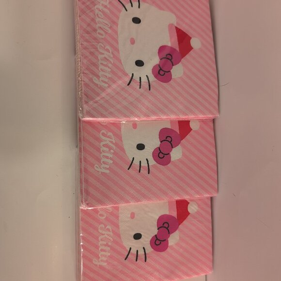 3 Packs Of Hello Kitty Christmas Napkins 18 Per Pack 13" Square - Picture 2 of 4